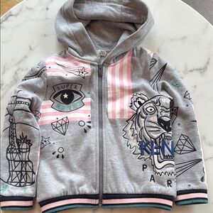 Kenzo Kids Gray Graphic Hoodie